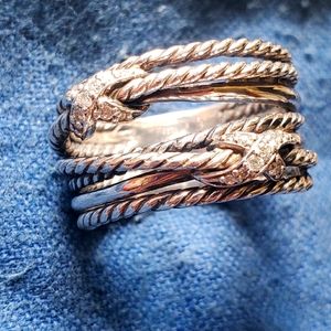 David Yurman criss cross diamond ring size 7.5